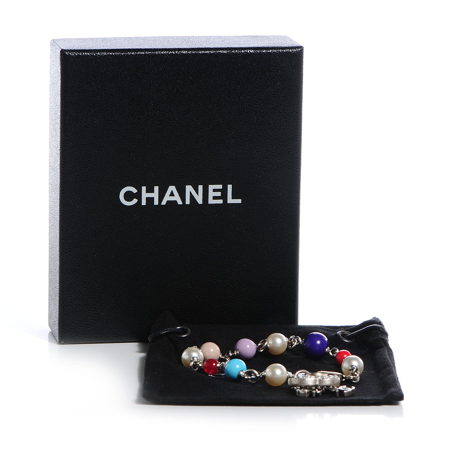 Chanel Pearl Beaded CC Charm Bracelet Multicolor 6 of 6