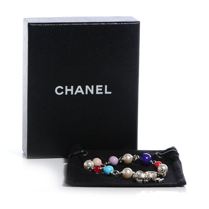 Chanel Pearl Beaded CC Charm Bracelet Multicolor 6 of 6