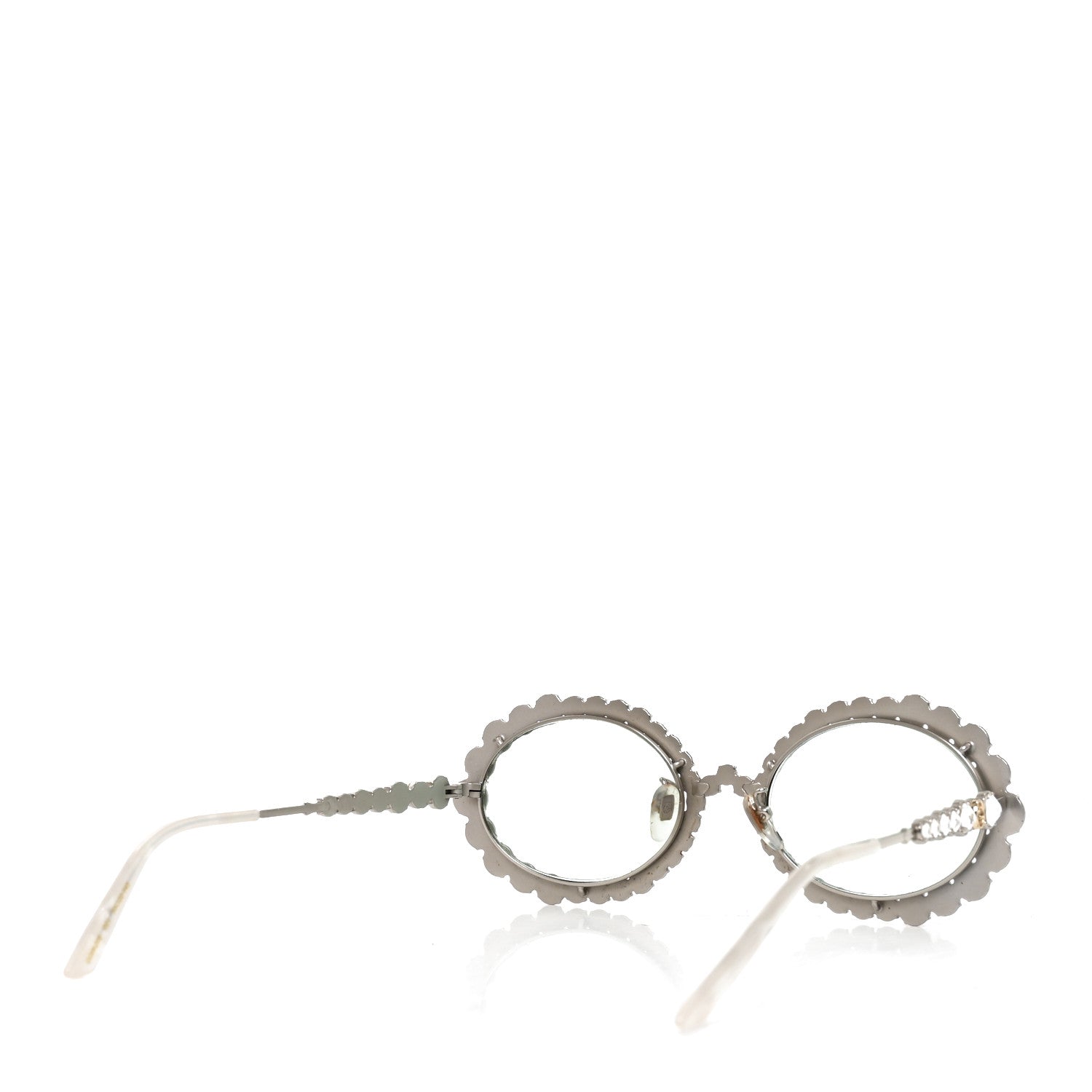 Gucci Crystal Oval Sunglasses GG0620S Silver 4 of 6