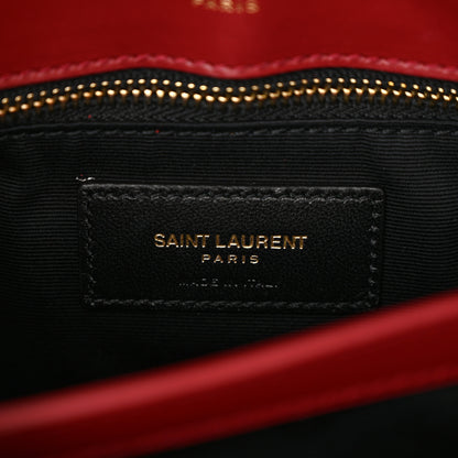 Saint Laurent Calfskin Y Quilted Monogram Toy Loulou Monogram Crossbody Bag Red 6 of 11