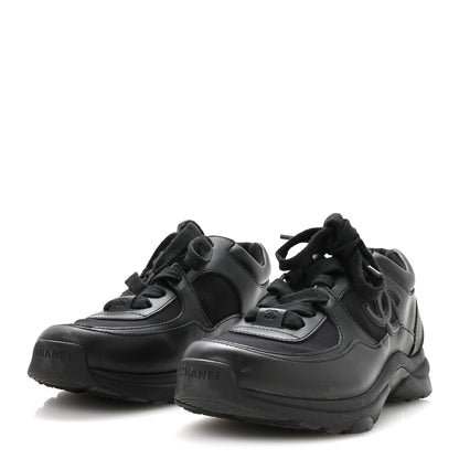 Chanel Calfskin Lambskin CC Uniform Sneakers 40 Black 4 of 8