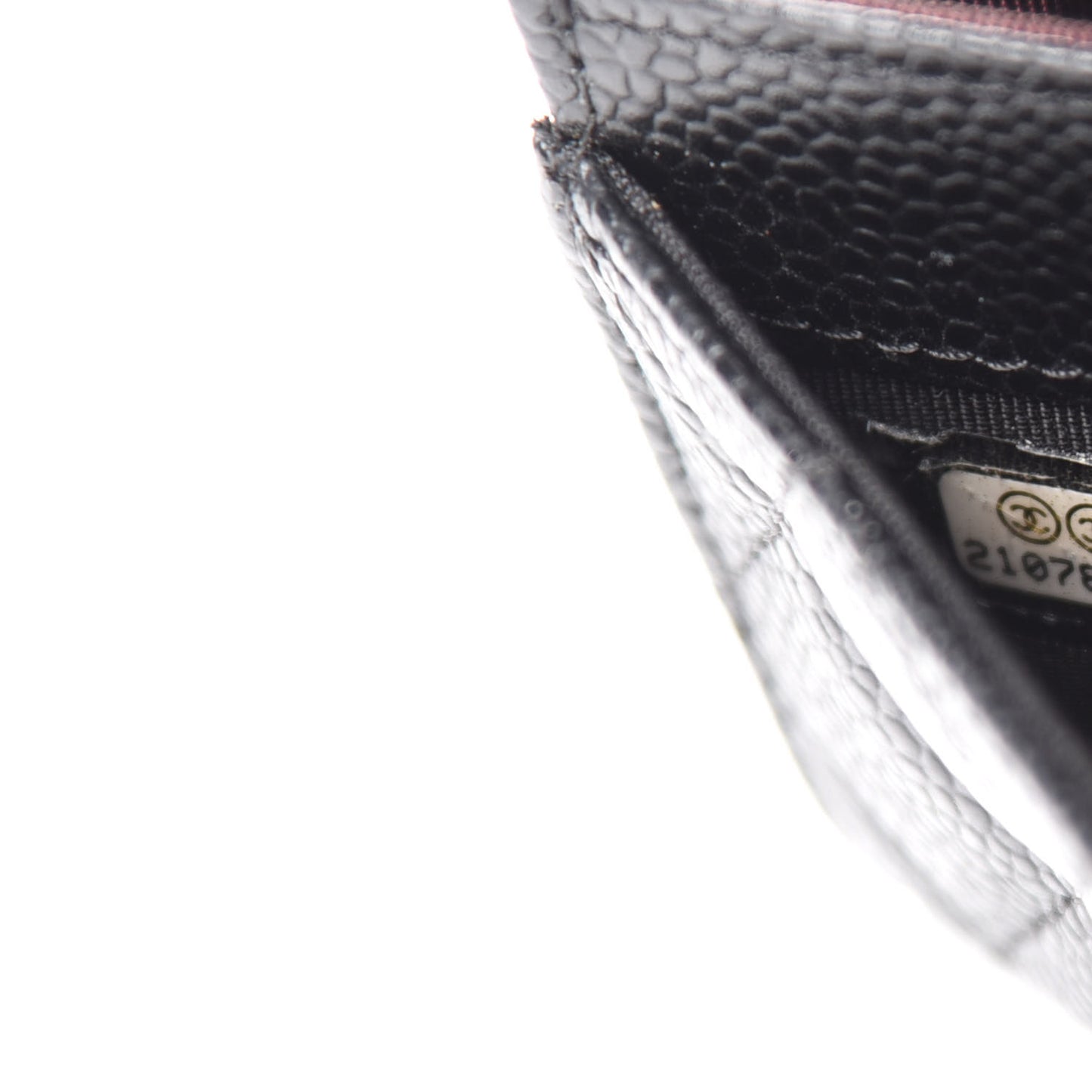 Caviar Quilted Flap Card Holder Black