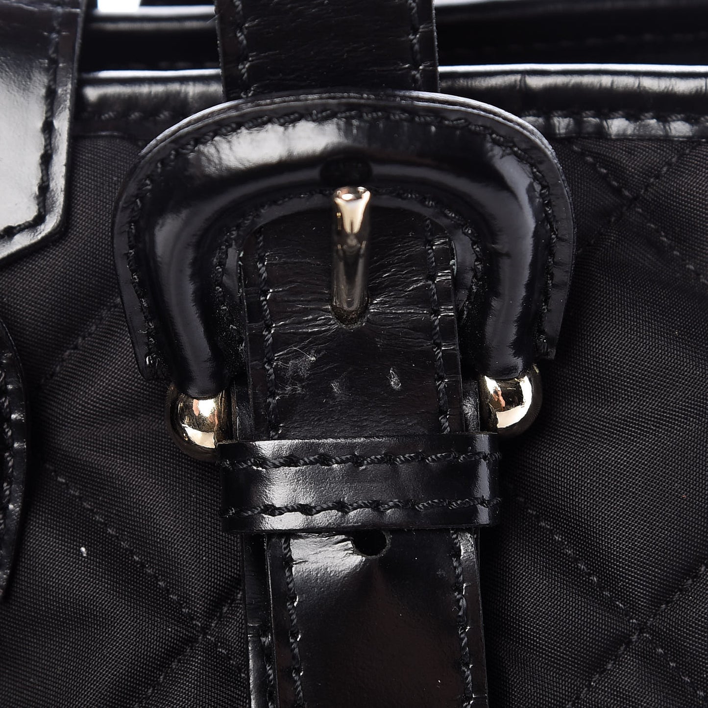 Nylon Quilted Tote Black