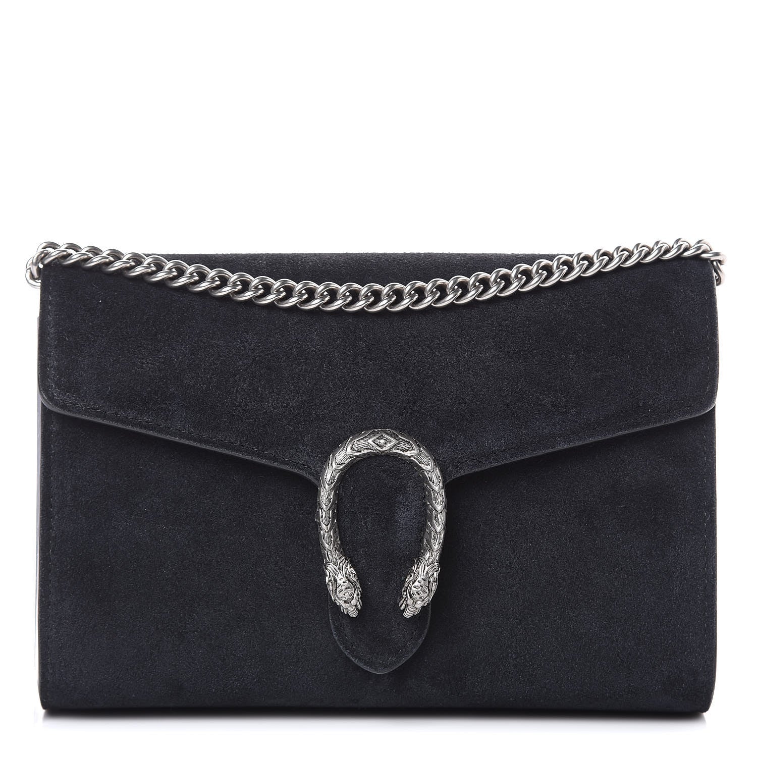 Gucci Suede Mini Dionysus Chain Wallet Black 1 of 12