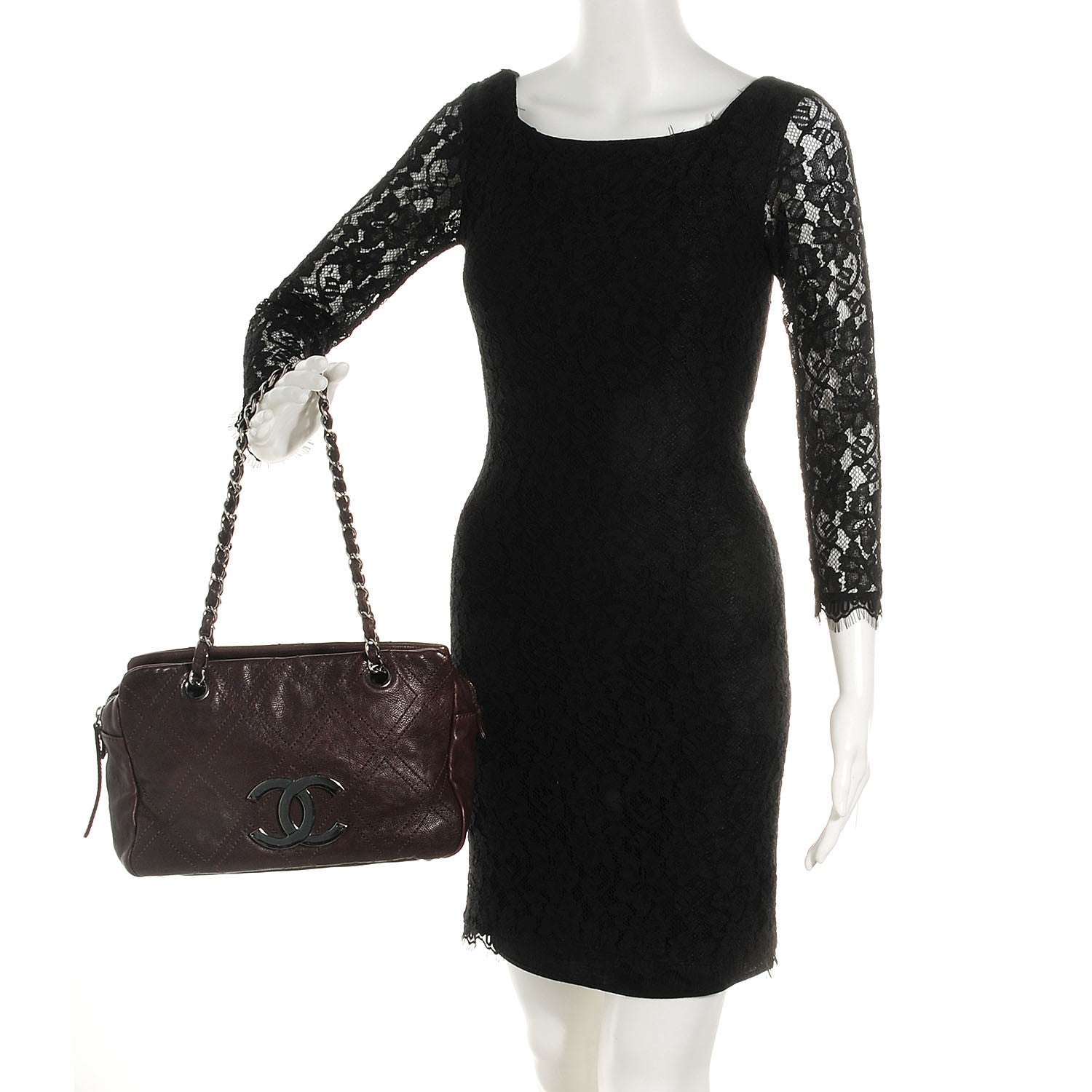 Chanel Calfskin Diamond Stitch Small Tote Brown 2 of 7