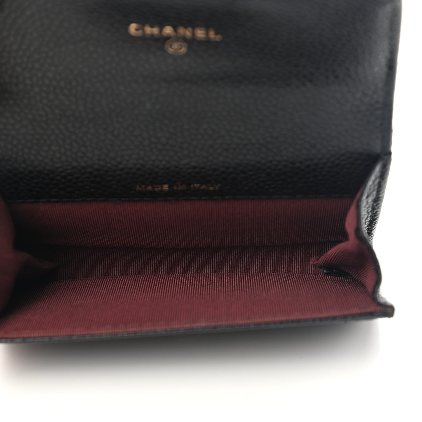 Caviar Quilted Flap Card Holder Black