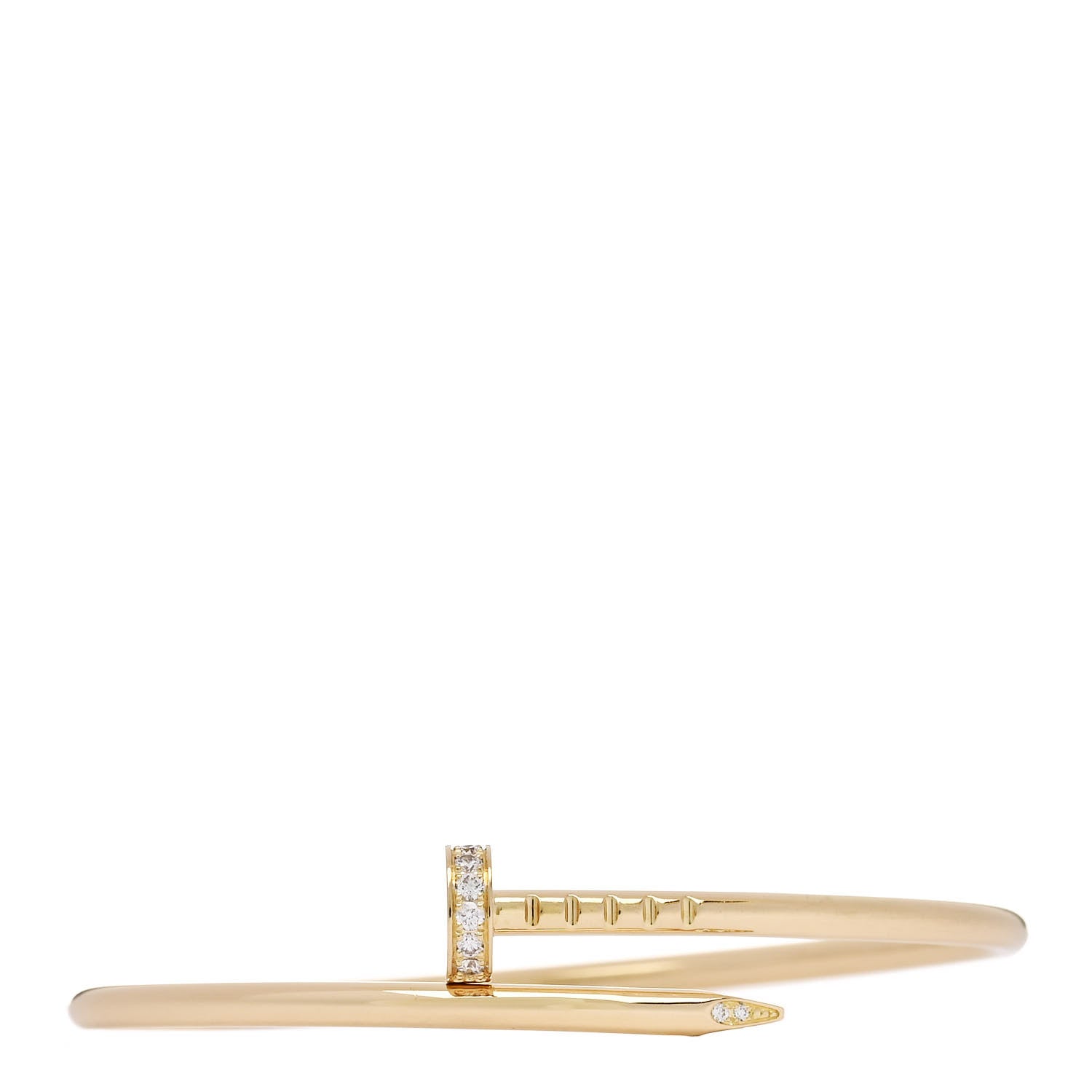 Cartier 18K Yellow Gold Diamond Small Juste Un Clou Bracelet 14 1 of 5
