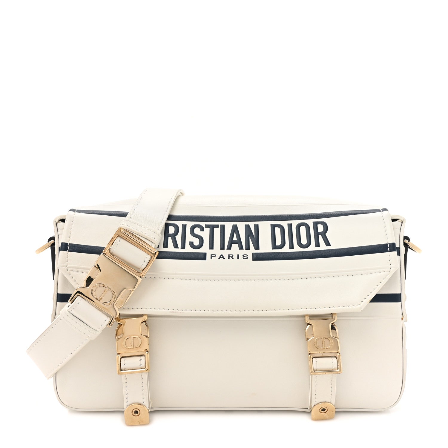 Christian Dior Smooth Calfskin Diorcamp Bag White Blue 1 of 19
