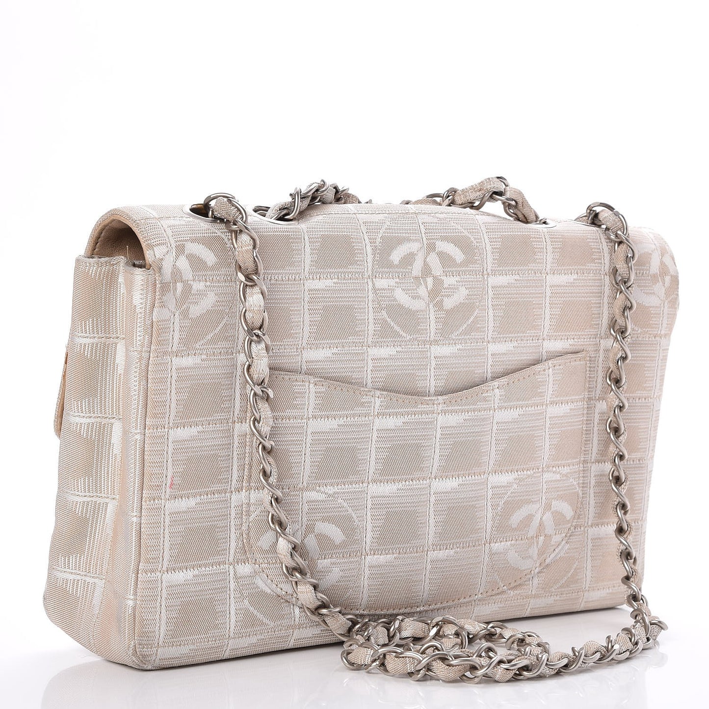 Nylon Medium Travel Flap Light Beige