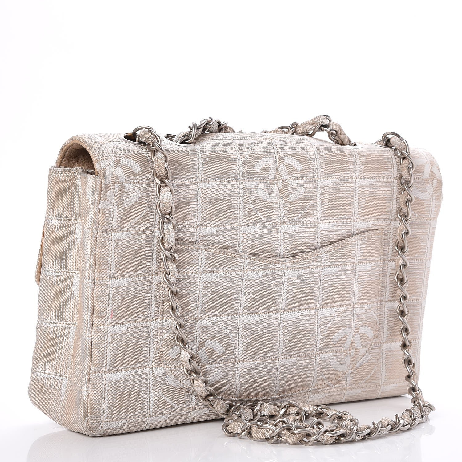 Chanel Nylon Medium Travel Flap Light Beige 3 of 9