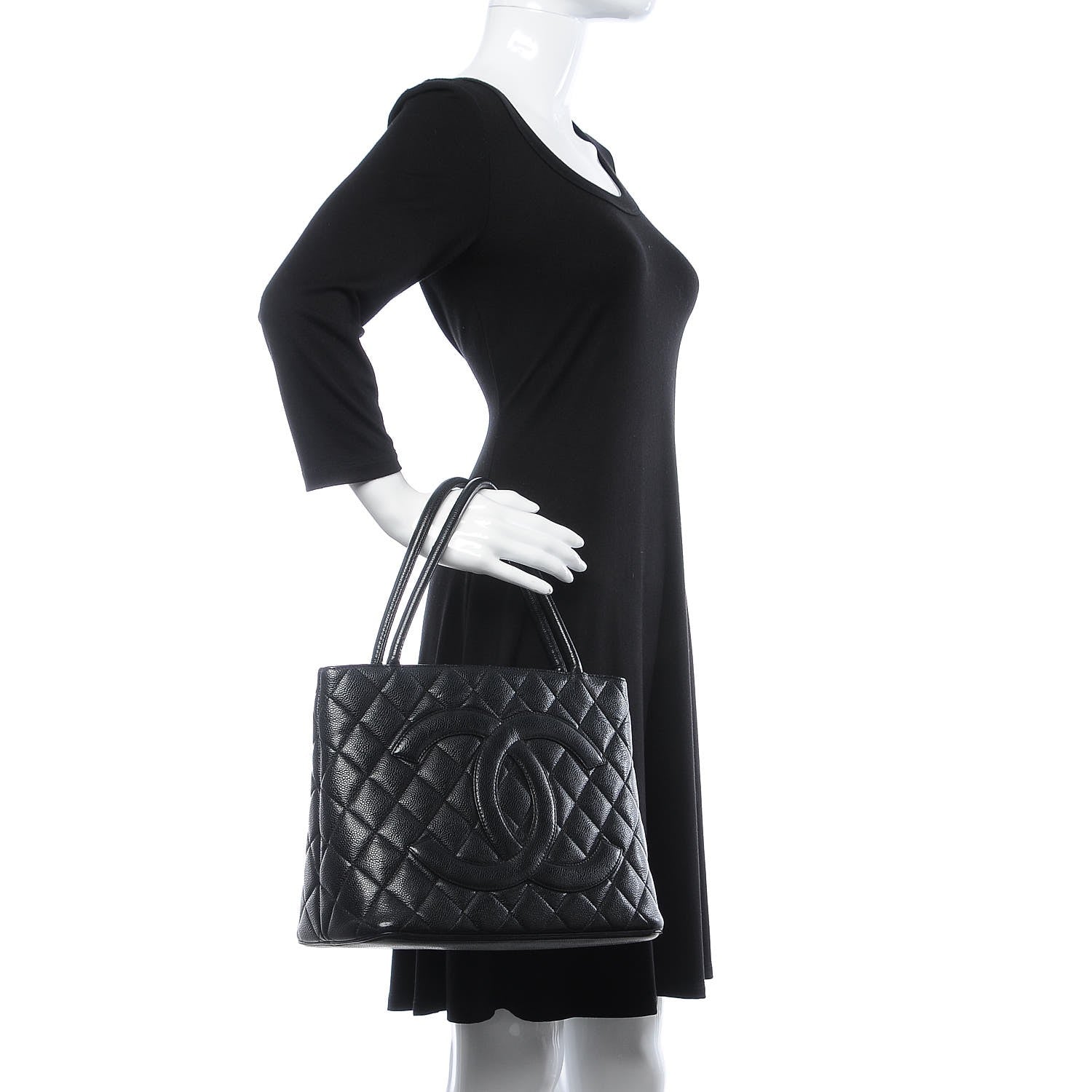 Chanel Caviar Quilted Medallion Tote Black 2 of 8