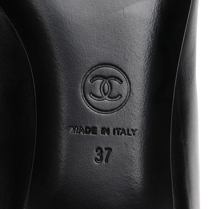 Chanel Lambskin CC Mocassin Loafers 37 Black 6 of 9