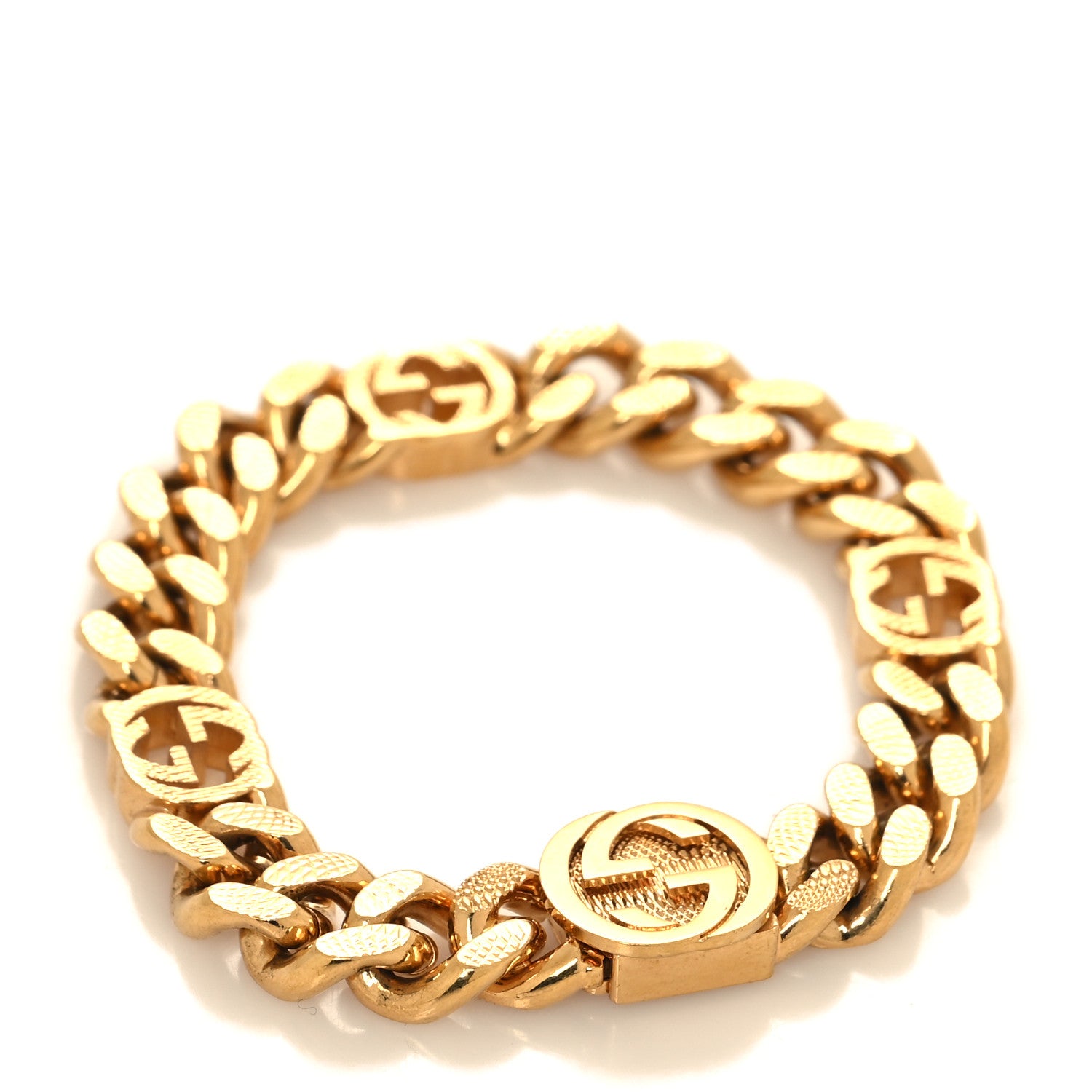 Gucci Interlocking G Curb Chain Bracelet S Gold 3 of 4