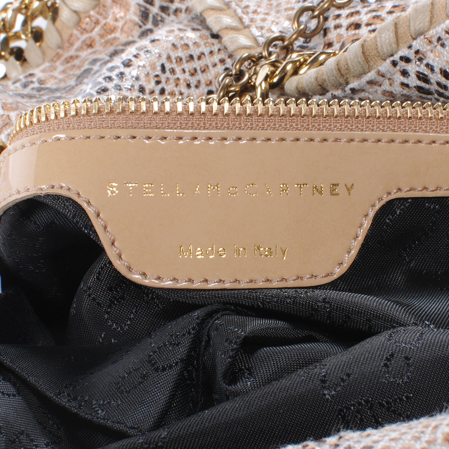 Faux Python Large Falabella Tote Camel