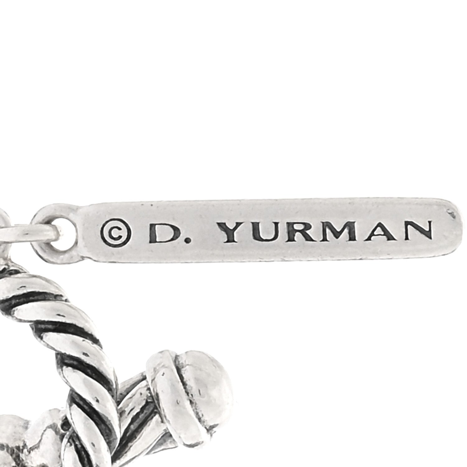 David Yurman Sterling Silver Diamond Hammered Quatrefoil Long Necklace 4 of 4