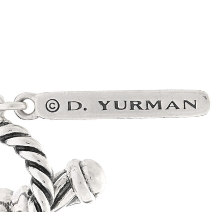 David Yurman Sterling Silver Diamond Hammered Quatrefoil Long Necklace 4 of 4