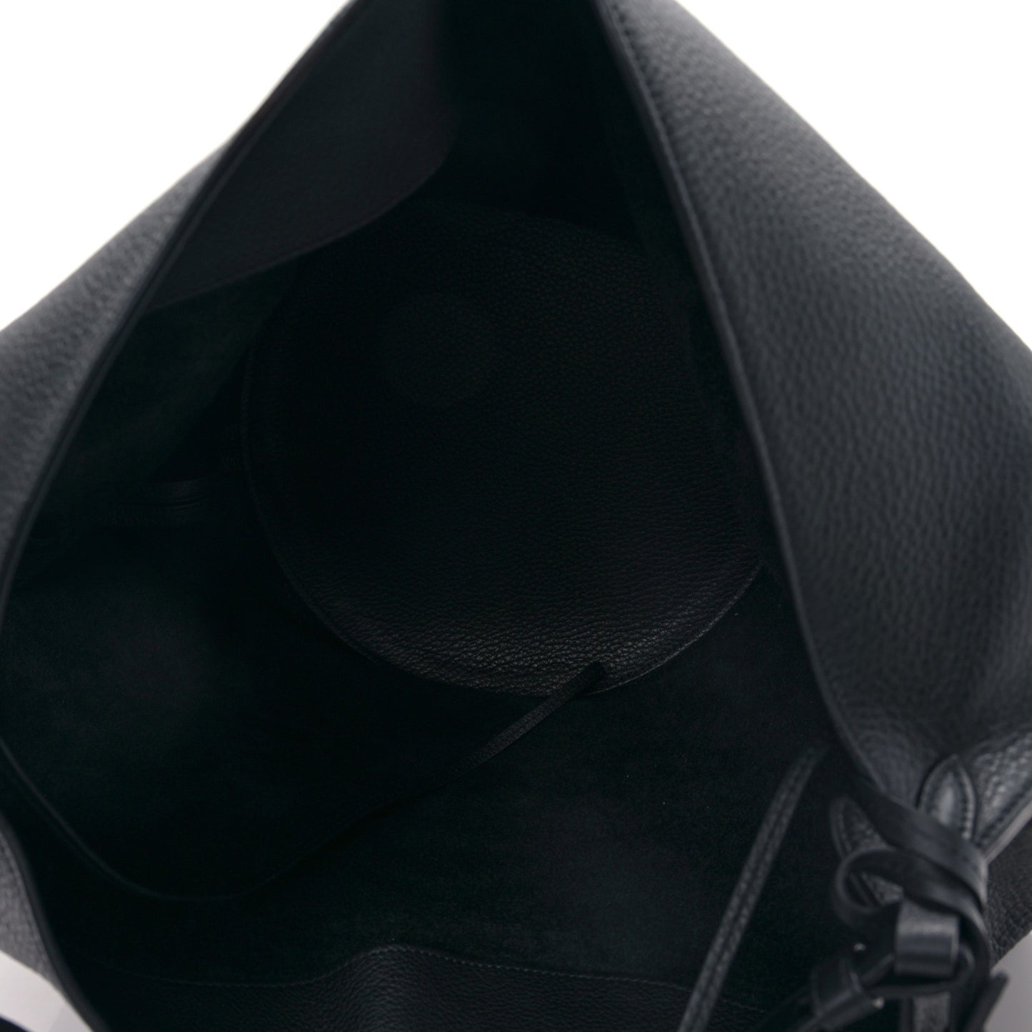 Pebbled Sport Calfskin Medium Lotus Tote Black