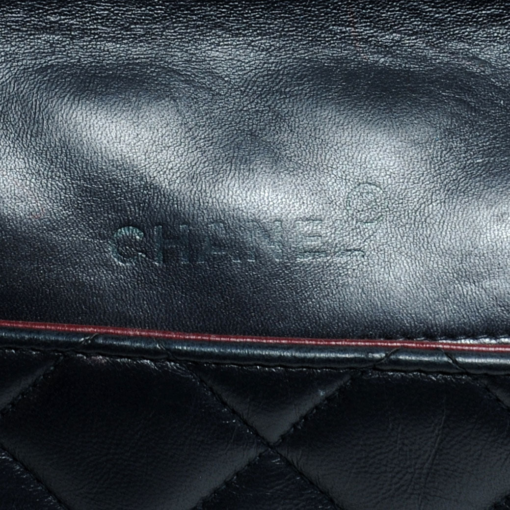 Lambskin Medium Single Flap Black