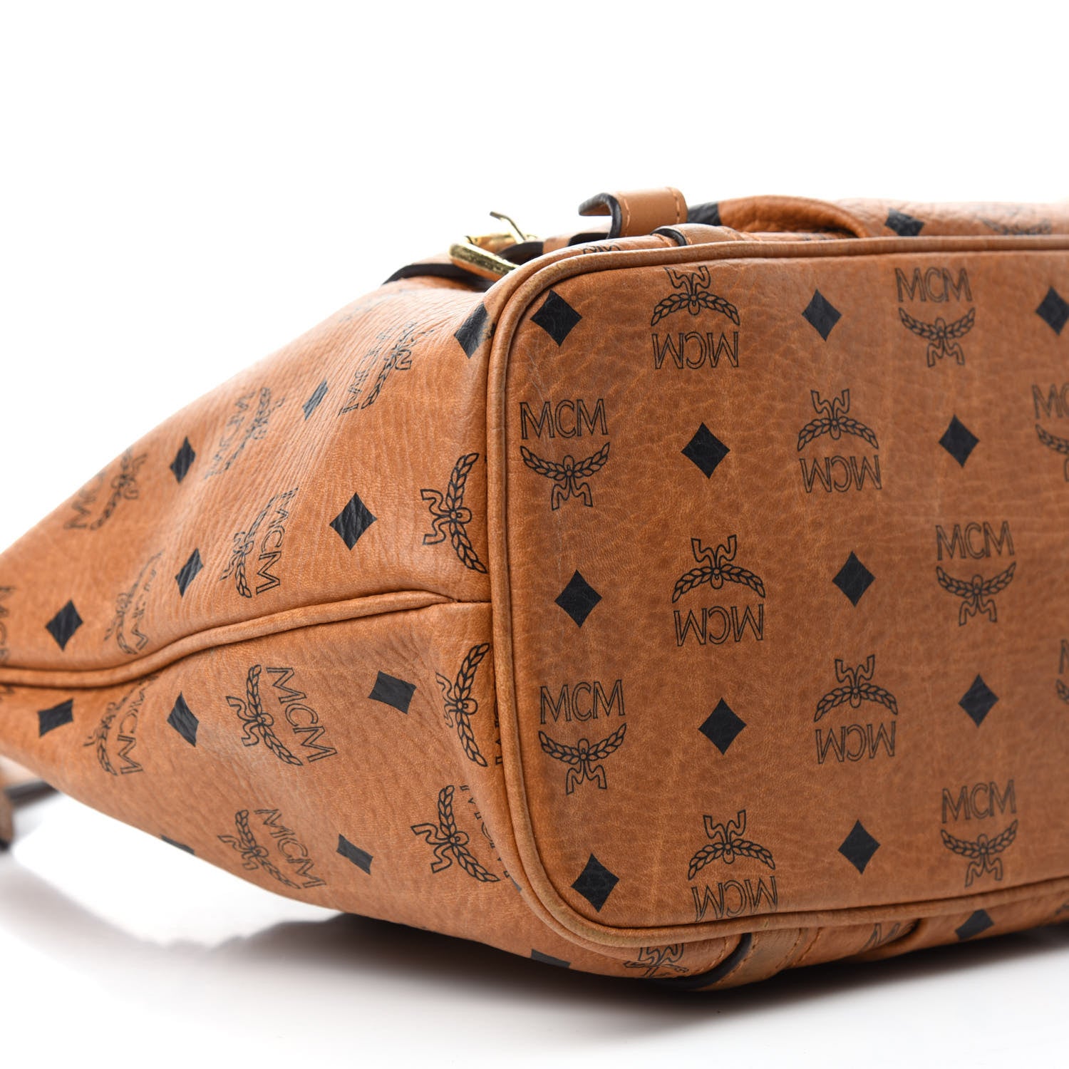 MCM Visetos Medium Essentials Shopper Tote Cognac 6 of 13