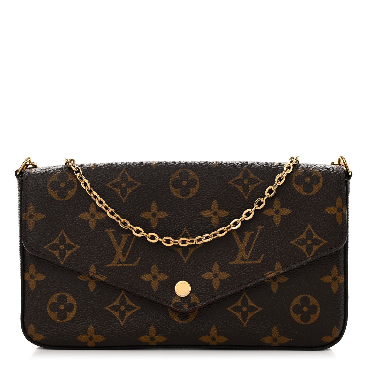 Louis Vuitton Monogram Pochette Felicie Chain Wallet Fuchsia 3 of 12