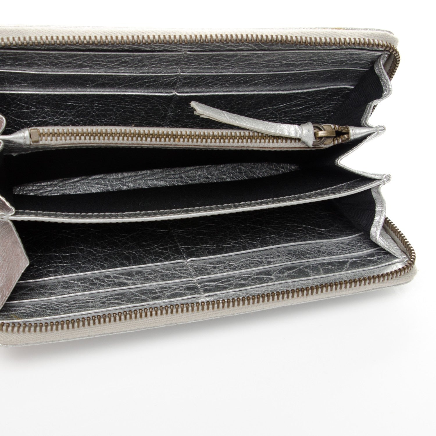 Balenciaga Agneau Classic Hardware Continental Zip Around Wallet Gris Aluminum 5 of 7