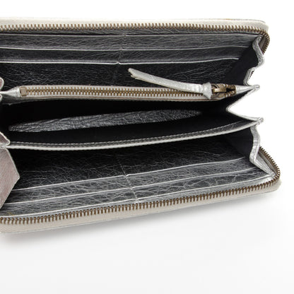 Balenciaga Agneau Classic Hardware Continental Zip Around Wallet Gris Aluminum 5 of 7
