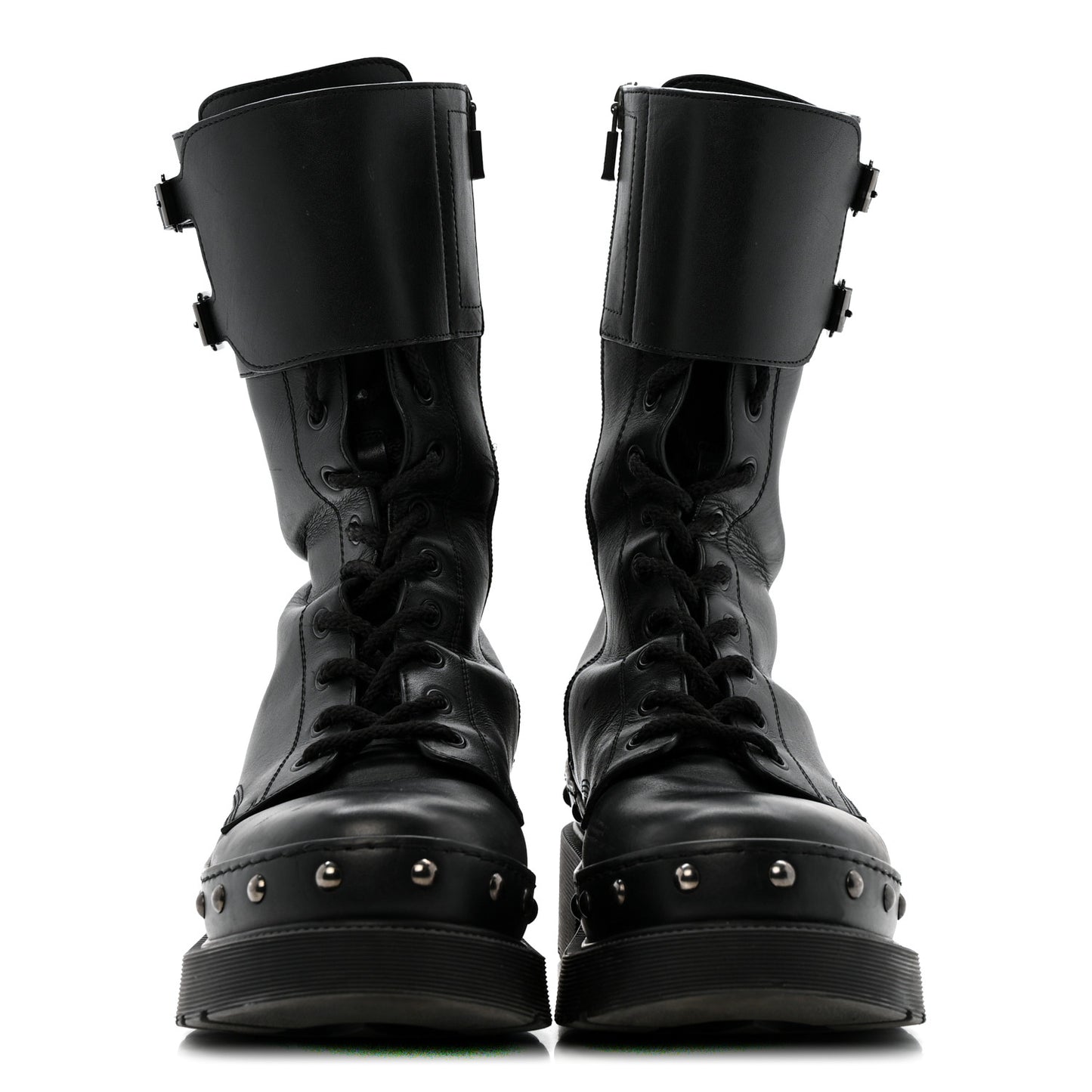Calfskin Diorquake 25mm Combat Boots 39 Black