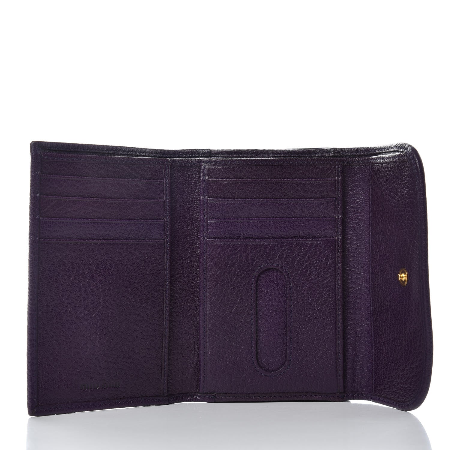 Miu Miu Goatskin Madras Flap Wallet Viola 5 of 7