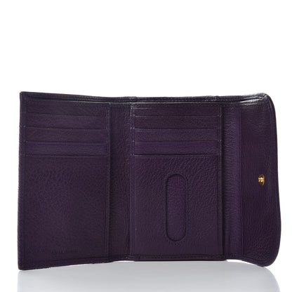 Miu Miu Goatskin Madras Flap Wallet Viola 5 of 7