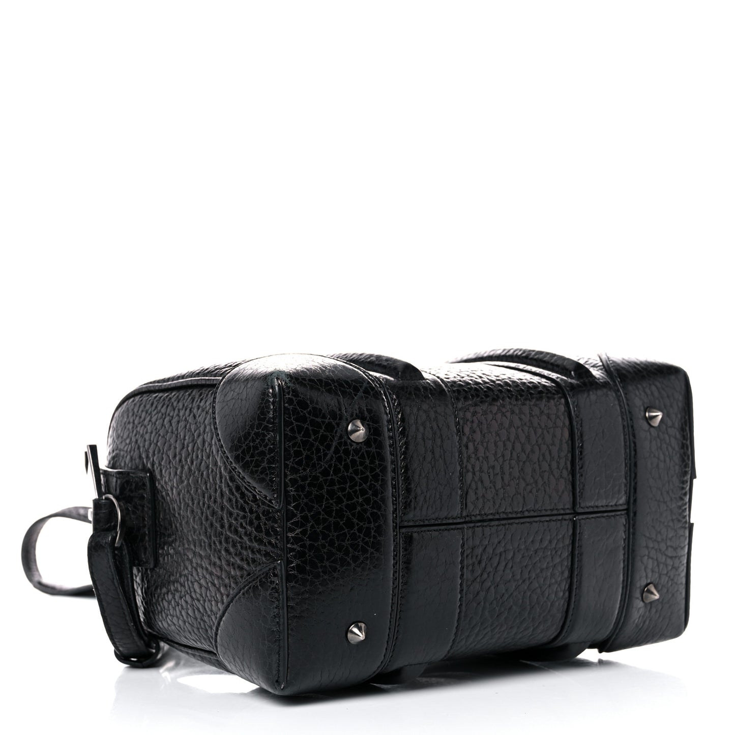 Glazed Pebbled Calfskin Mini Lucrezia Black