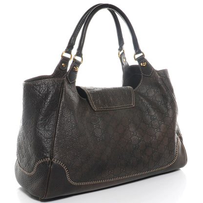 Gucci Guccissima New Pelham Large Shoulder Bag Dark Brown 3 of 8