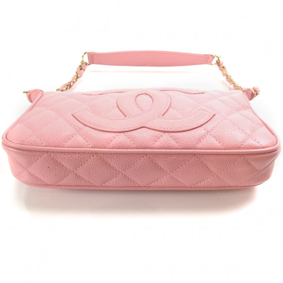 Caviar Quilted Pochette Pink