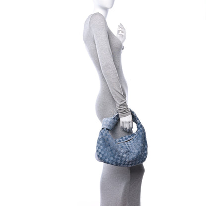 Bottega Veneta Nappa Denim Effect Intrecciato Teen Jodie Hobo Denim 2 of 10