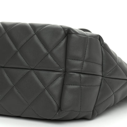 Chanel Lambskin Quilted CC Dweller Drawstring Tote Grey 10 of 10