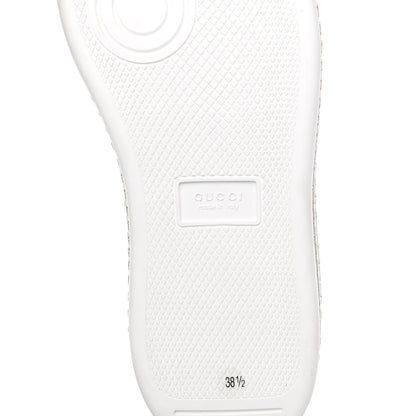 Gucci Calfskin Crystal Web Bee Embroidered Womens Ace Platform Sneakers 38.5 White 7 of 9