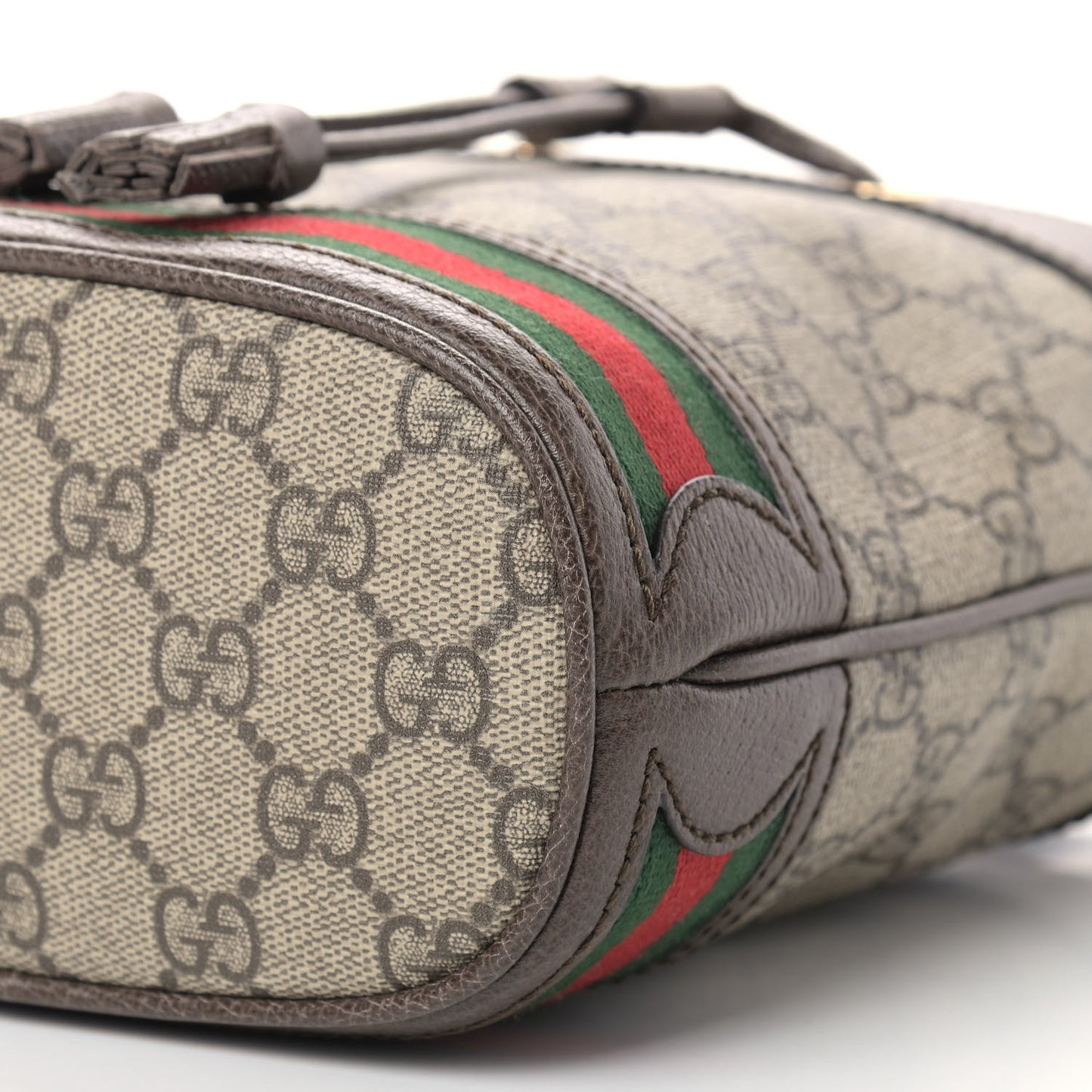 GG Supreme Monogram Web Mini Ophidia Bucket Bag Brown