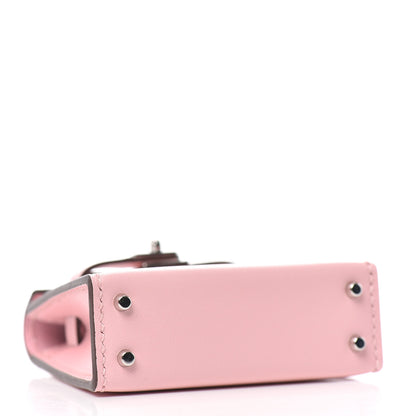 Hermes Tadelakt Mini Kelly Twilly Bag Charm Rose Sakura 5 of 5