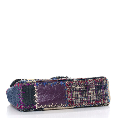 Chanel Denim Tweed Patchwork Jumbo Single Flap Multicolor 4 of 13