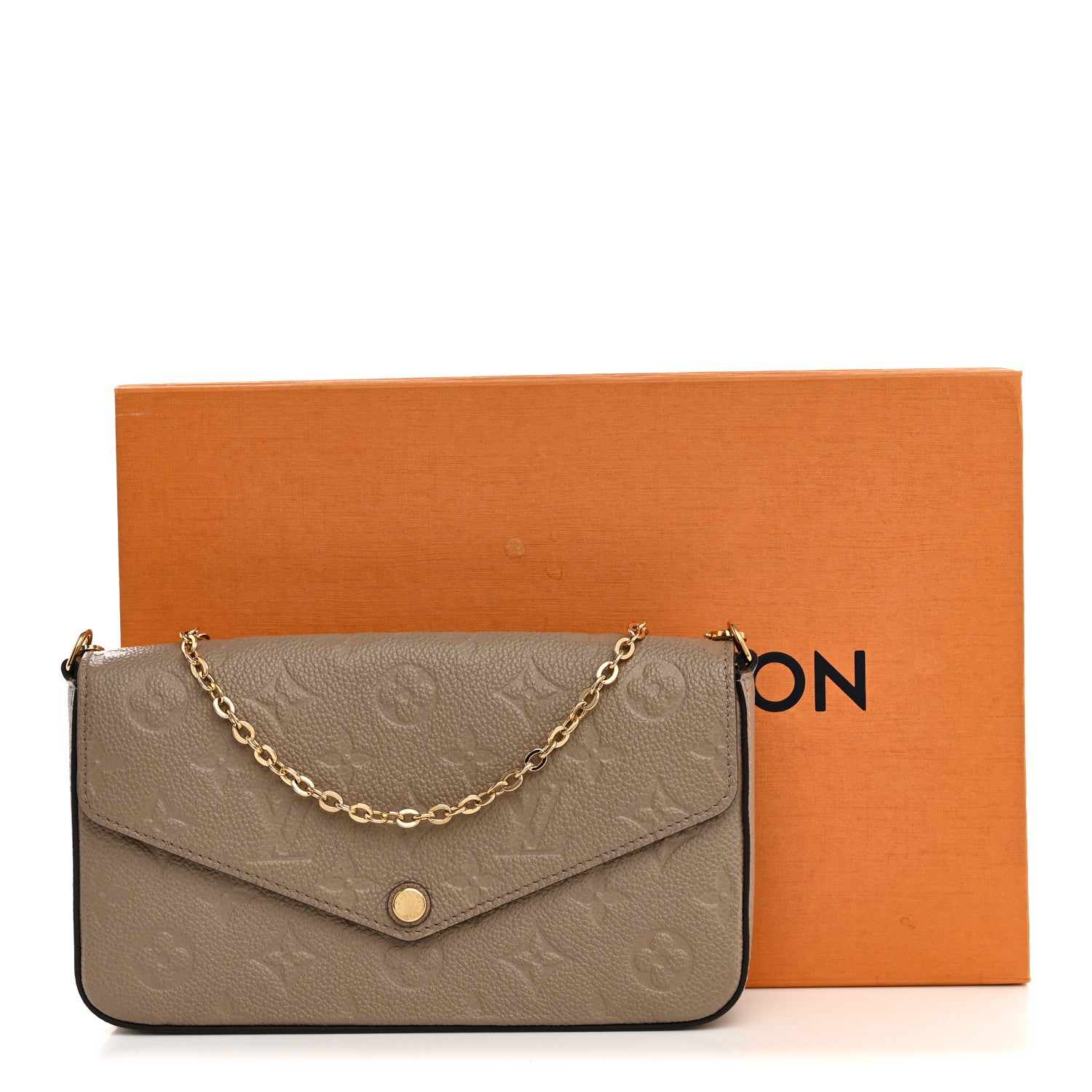 Louis Vuitton Empreinte Pochette Felicie Chain Wallet Tourterelle 13 of 13