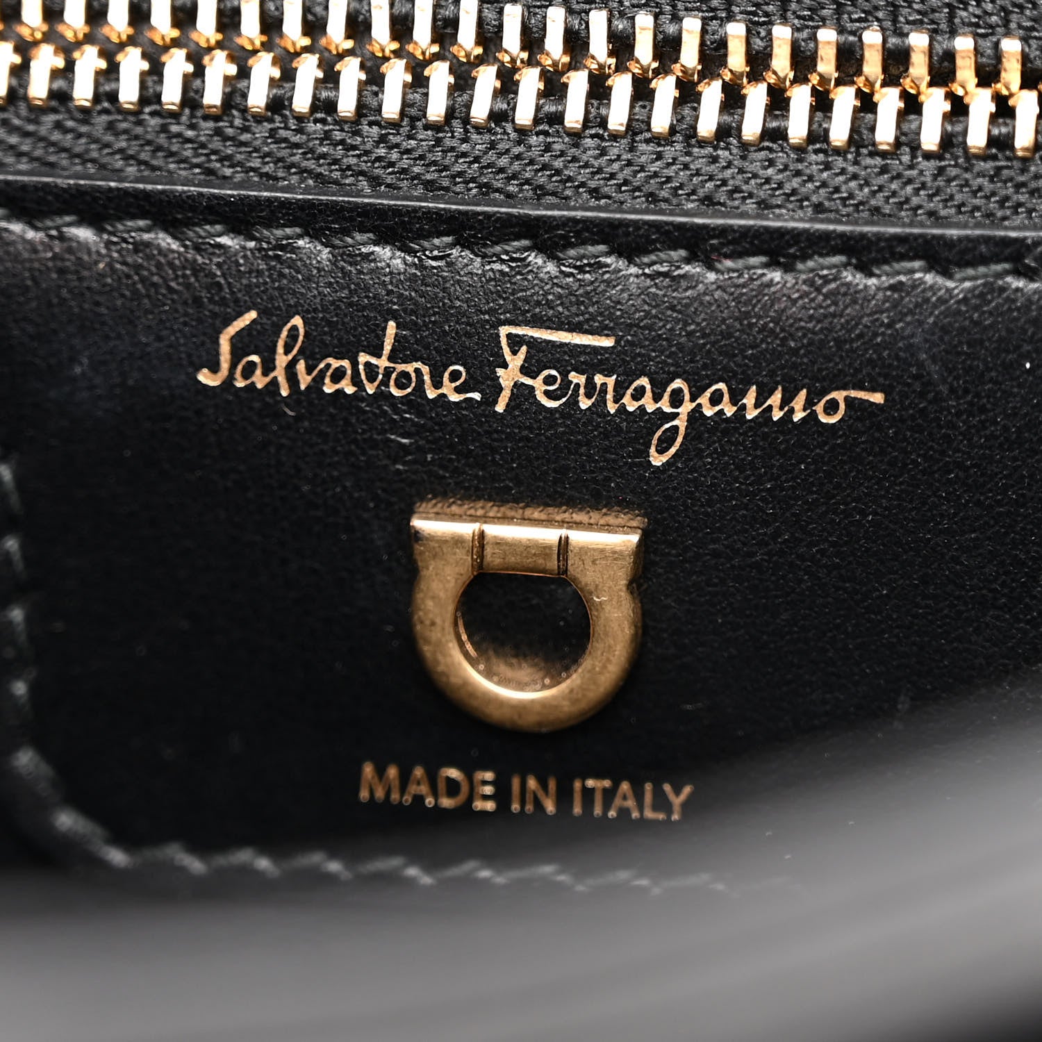 Salvatore Ferragamo Calfskin Quilted Gancini Flap Bag Black 6 of 12