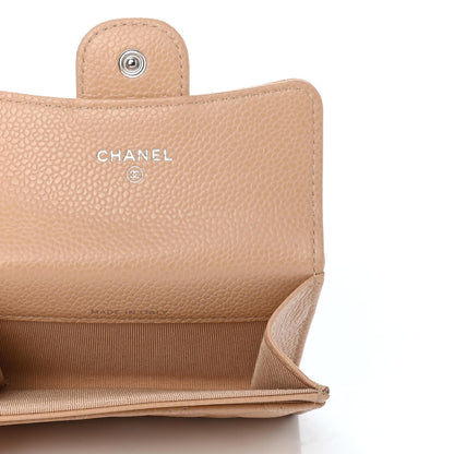 Chanel Caviar Quilted Flap Card Holder Wallet Beige 5 of 9