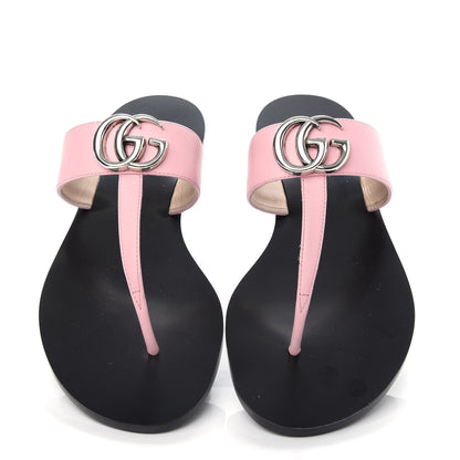 Gucci Calfskin GG Marmont Thong Sandals 37 Wild Rose 5 of 10