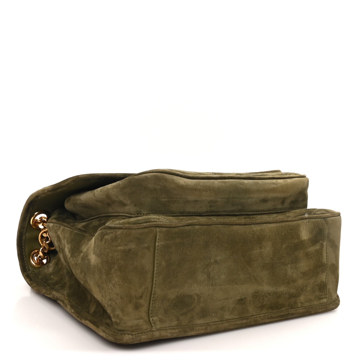 Suede Monogram Medium Niki Chain Satchel Loden Green