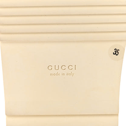 Gucci Calfskin Elizabeth Nappa Charlotte Logo Slingback Sandals 35 Mystic White Platino 7 of 11