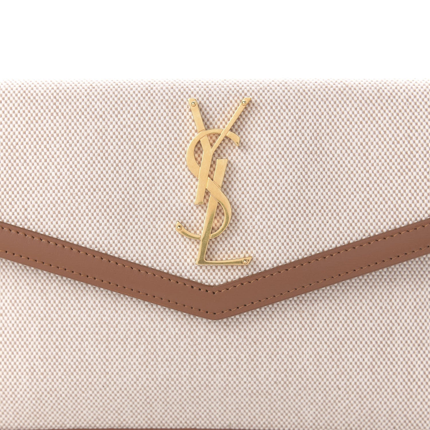 Saint Laurent Canvas Uptown Pouch Natural Beige Brick 9 of 10
