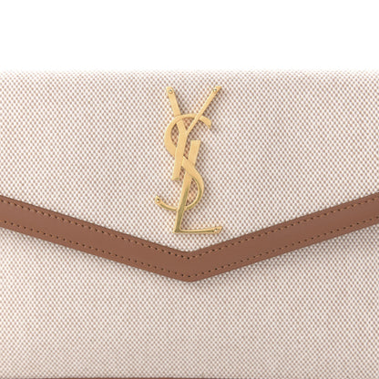 Saint Laurent Canvas Uptown Pouch Natural Beige Brick 9 of 10