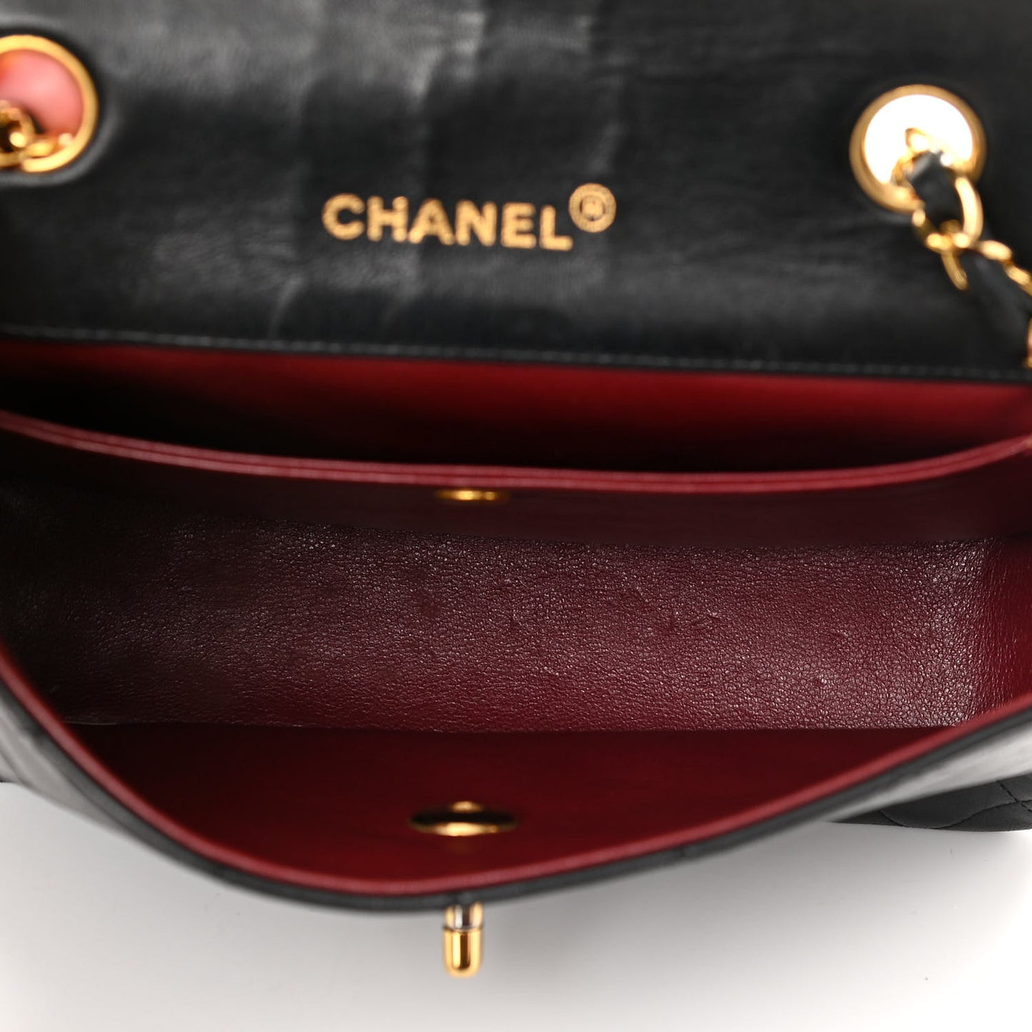 Lambskin Quilted Medium Single Flap Black
