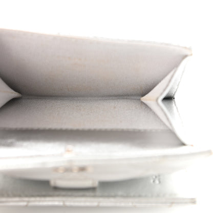 Chanel Metallic Lambskin Quilted Compact French Flap Wallet Silver 5 of 9