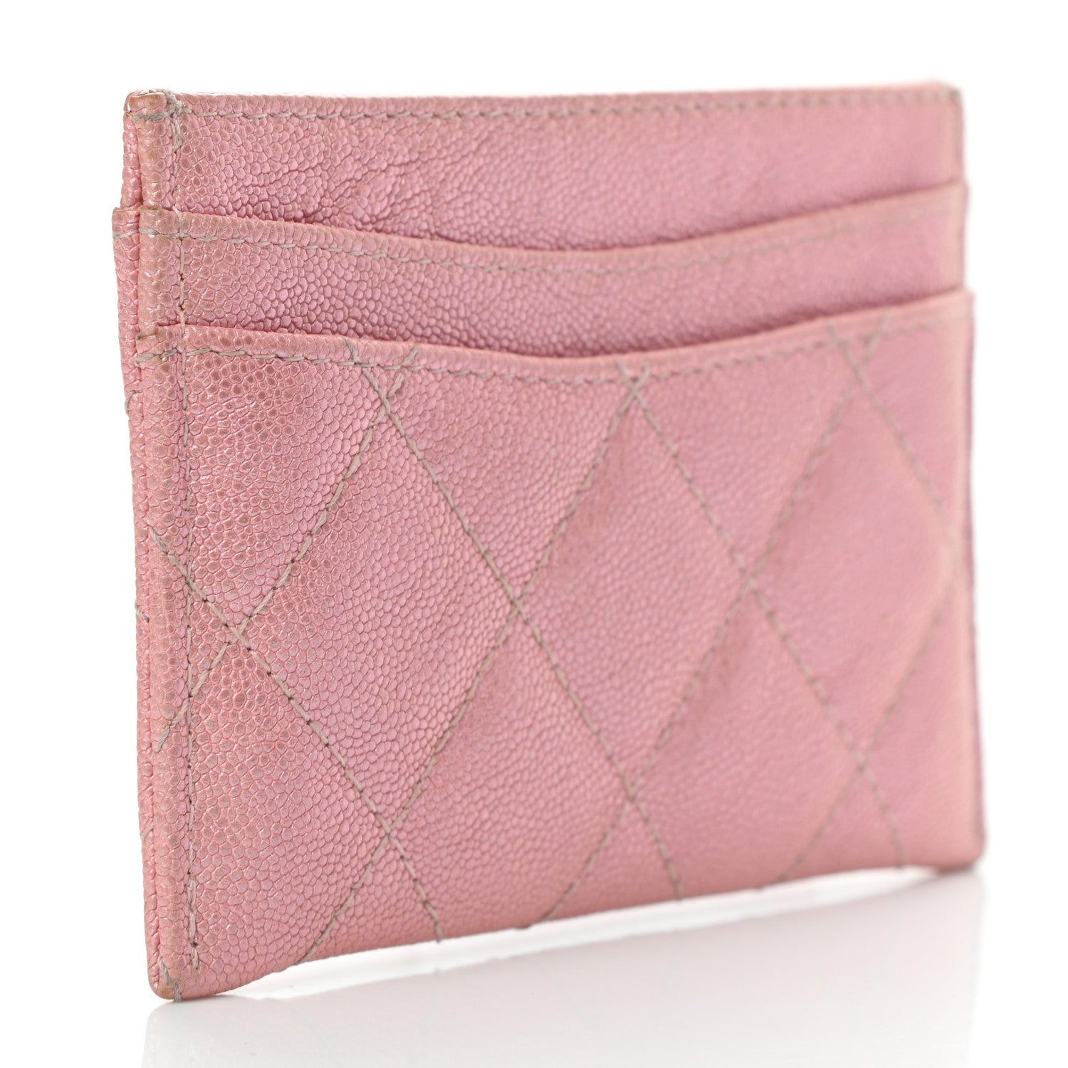 Chanel Iridescent Caviar Quilted Card Holder Pink 3 of 9