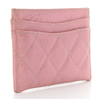Chanel Iridescent Caviar Quilted Card Holder Pink 3 of 9